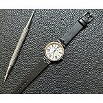 MICHAEL KORS Classic Flat Black Leather Watch Strap, Unstitched