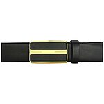 Men's Smooth Cowhide Leather Belt, Black, 35mm Buckle