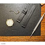 MOVADO Classic Flat Black Leather Watch Strap - Image 2