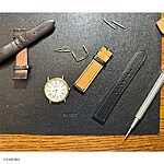 MOVADO Classic Flat Black Leather Watch Strap - Image 3