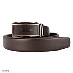 Men's Smooth Brown Leather Belt 35mm - Image 2