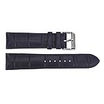 Navy Blue Alligator-Print Cow Leather Watch Strap, Classic Style, 19mm