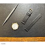 MOVADO Classic Flat Black Leather Watch Strap - Image 4