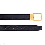 Men's Cowhide Sharkskin Belt, Black, with Gold Metal Buckle, 35mm M2300501K02V35 - Image 3
