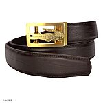 Men's Brown Cow Leather Belt with Shark Skin Pattern 35mm - Image 2
