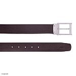 Men's Cowhide Belt with Shark Pattern, Brown, Gold Buckle, 35mm M2300502K01B35 - Image 3