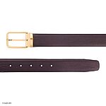 Men's Cow Leather Belt with Shark Pattern, Brown, Gold Buckle, 35mm M2300502K02V35 - Image 2