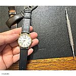MOVADO Classic Flat Black Leather Watch Strap