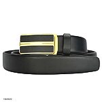 Men's Smooth Cowhide Leather Belt, Black, 35mm Buckle - Image 2