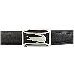 Men's 35mm Black Crocodile-Patterned Cowhide Belt