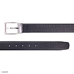 Men's Belt, Cow Leather with Crocodile Grain, Black, Silver Metal Buckle, 35mm M2300601K01B35 - Image 2