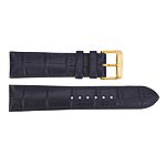 Navy Blue Alligator-Print Cow Leather Watch Strap, Classic Style, 19mm - Image 4