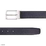 Men's Belt Cow Leather Kỳ Đà Pattern Black Silver Buckle 35mm M2300601K02B35