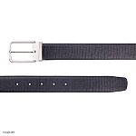 Men's Belt Cow Leather Kỳ Đà Pattern Black Silver Buckle 35mm M2300601K02B35 - Image 2