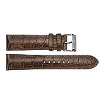 Brown Classic-Style Crocodile Leather Watch Strap 18mm