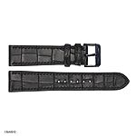 Classic Flat Black Alligator Leather Watch Strap 18mm - Image 3