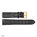 Classic Flat Black Alligator Leather Watch Strap 18mm - Image 4