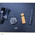 CASIO Leather Watch Strap in Black, Classic Style - Image 3