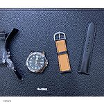 CASIO Leather Watch Strap in Black, Classic Style - Image 6