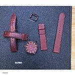 FOSSIL Red Leather Classic Flat Watch Strap - Image 2