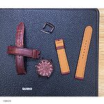FOSSIL Red Leather Classic Flat Watch Strap - Image 4