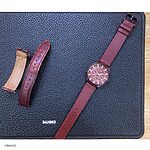 FOSSIL Red Leather Classic Flat Watch Strap - Image 5