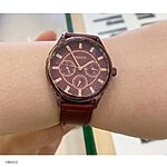 FOSSIL Red Leather Classic Flat Watch Strap - Image 8