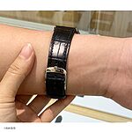 JAEGER LECOULTRE MASTER CONTROL Premium Black Crocodile Leather Classic Flat Watch Strap - Image 8
