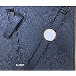 LONGINES Watch Strap, Black Epsom Calf Leather, Classic Flat Style