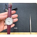 Tissot Watch Strap in Red Cow Leather, Classic Style