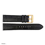 Classic Black 19mm Crocodile-Embossed Cow Leather Watch Strap - Image 4