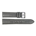 Classic Silver Gray Crocodile-Grain Leather Watch Strap, 19mm