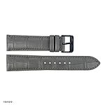 Classic Silver Gray Crocodile-Grain Leather Watch Strap, 19mm - Image 3