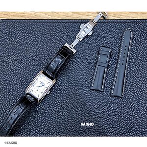 Dây Đồng Hồ FREDERIQUE CONSTANT Da Bò Màu Đen Kiểu Cổ Điển Chỉ Trắng - thay day dong ho frederique constant da bo mau den kieu co dien chi trang 01 900 -