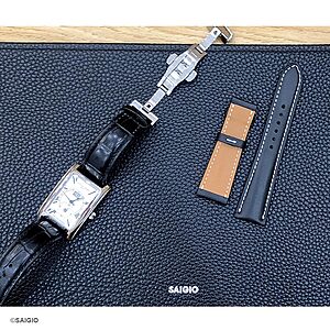 Dây Đồng Hồ FREDERIQUE CONSTANT Da Bò Màu Đen Kiểu Cổ Điển Chỉ Trắng - thay day dong ho frederique constant da bo mau den kieu co dien chi trang 02 900 -