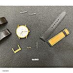 HAMILTON Black Leather Classic Flat Watch Strap - Image 4