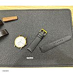 HAMILTON Black Leather Classic Flat Watch Strap - Image 5