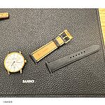HAMILTON Black Leather Classic Flat Watch Strap - Image 6