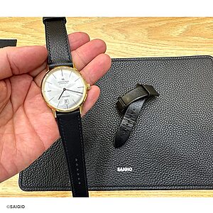 Dây Đồng Hồ HAMILTON Da Bò Màu Đen Kiểu Cổ Điển Phẳng - thay day dong ho hamilton da bo mau den co dien phang 06 900 -