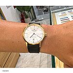 HAMILTON Black Leather Classic Flat Watch Strap - Image 9