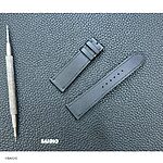 LONGINES Vegetable-Tanned Cow Leather Watch Strap in Black, Classic Flat Design - Image 2