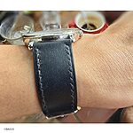 LONGINES Vegetable-Tanned Cow Leather Watch Strap in Black, Classic Flat Design - Image 4