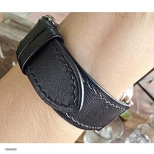Dây Đồng Hồ LONGINES Da Bò Thảo Mộc Màu Đen Kiểu Cổ Điển Phẳng - thay day dong ho longines da bo thao moc mau den kieu co dien phang 900 06 -