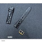 LONGINES Classic Black Crocodile Leather Watch Strap - Image 2