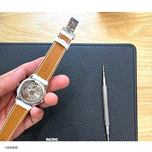 Dây Đồng Hồ TISSOT Da Bê Epsom Màu Trắng Hạt Kiểu Cổ Điển Phẳng - thay day dong ho tissot da be epsom mau trang co dien phang 05 900 -
