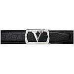 Men's Belt – Black Cow Leather with Elephant Grain, 35mm