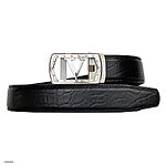 Men's Belt – Black Cow Leather with Elephant Grain, 35mm - Image 2